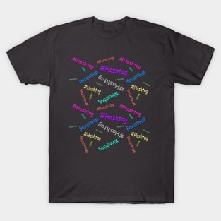 Obnoxious colorful comic sans hashtag pattern T-Shirt